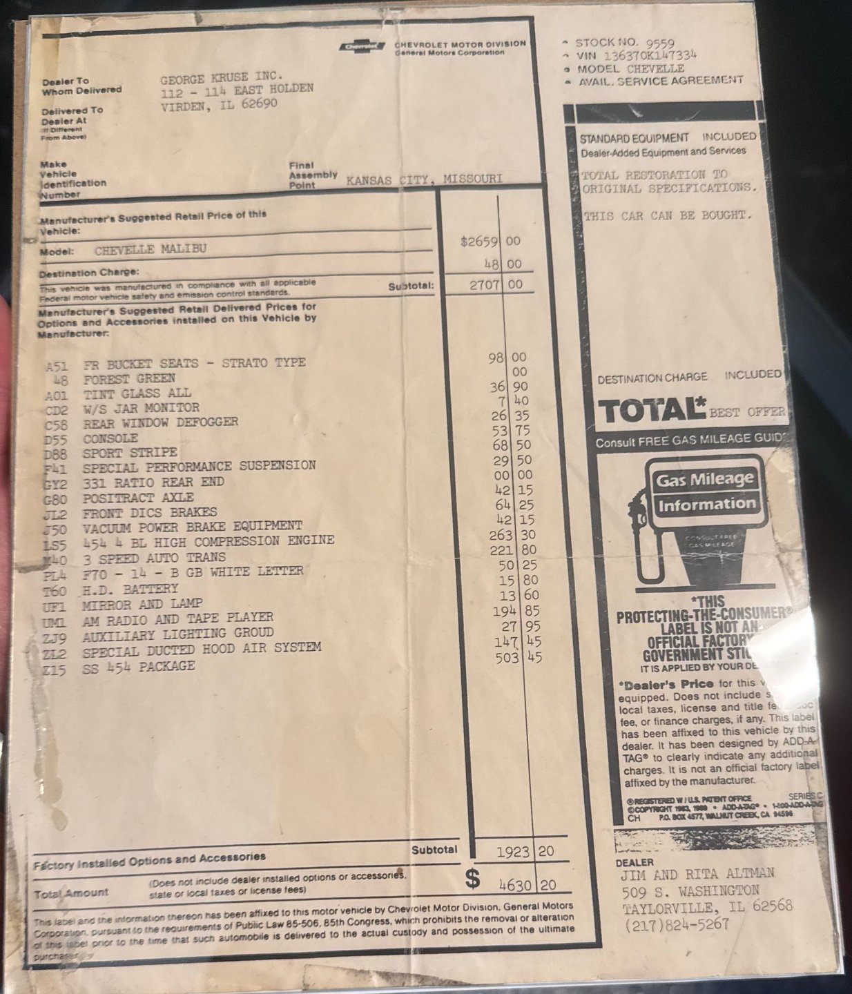 For Sale 1970 Chevrolet Chevelle SS 454