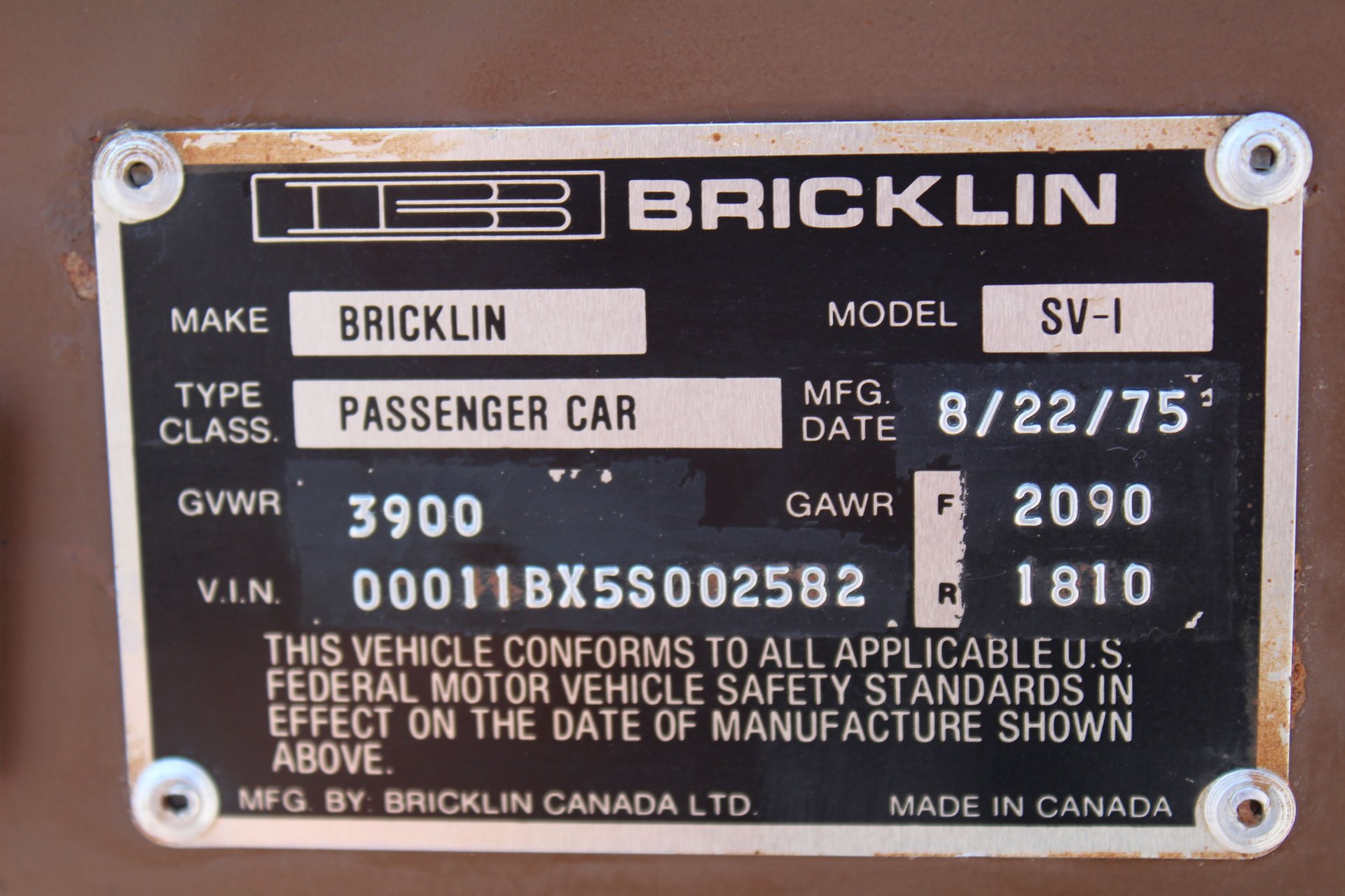 For Sale 1975 Bricklin SV-1