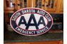  1950s AAA Porcelain 2 Sided Sign