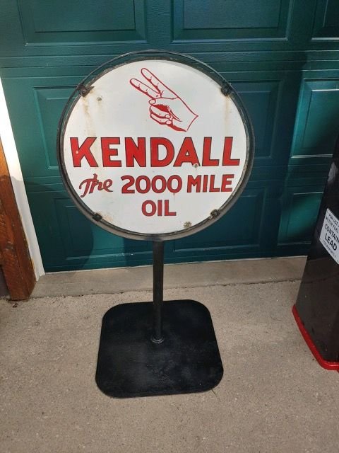  1940s Kendall Porcelain Lollipop Sign