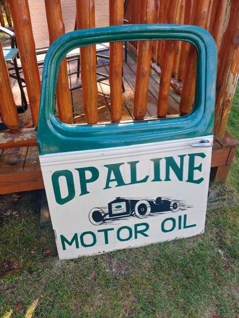  1930s Opaline Motor Oil Truck Door