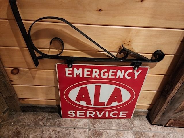  1940s ALA Emergency Auto Services Porcelain Sign