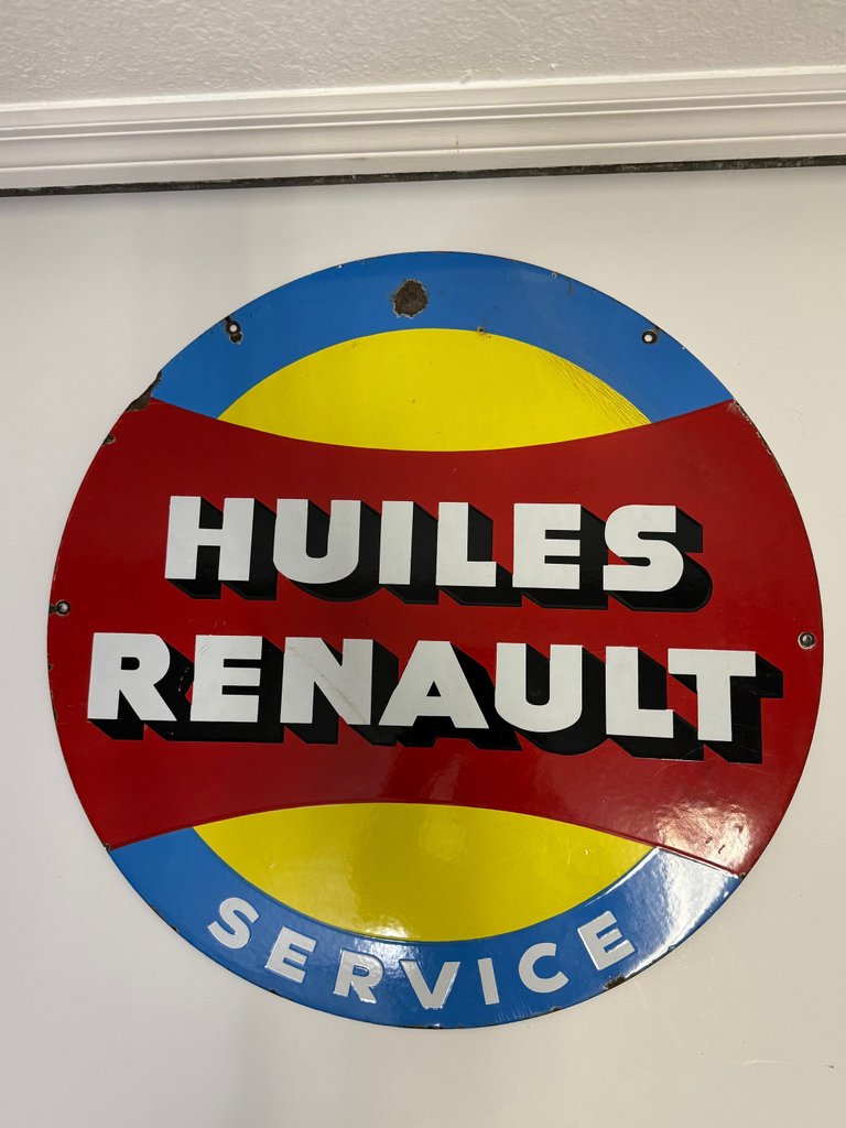  HUILES RENULT SERVICE Porcelain Sign