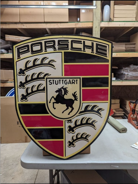  Porsche Die Cut Metal Sign