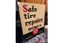  1940s Bowes Tire Repair 2 Sided Flange Sign