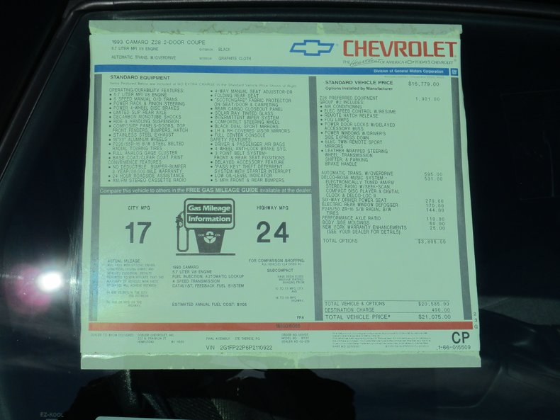 1993 Chevrolet Camaro Z/28 18