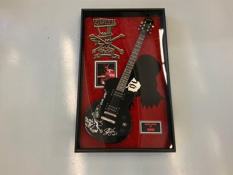 Guns and Roses Slash guitar display autographed with COA