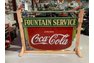 1935 Original Coke fountain porcelain sign and framework