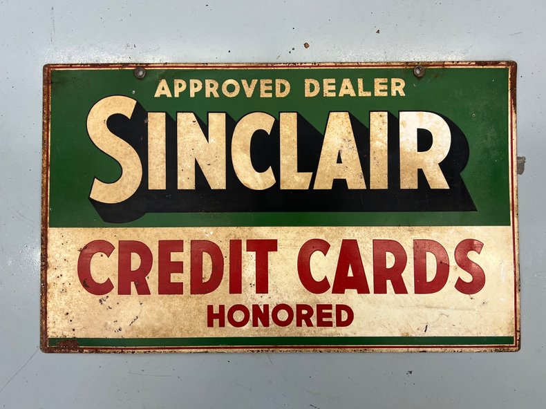 Very rare Sinclair credit card sign