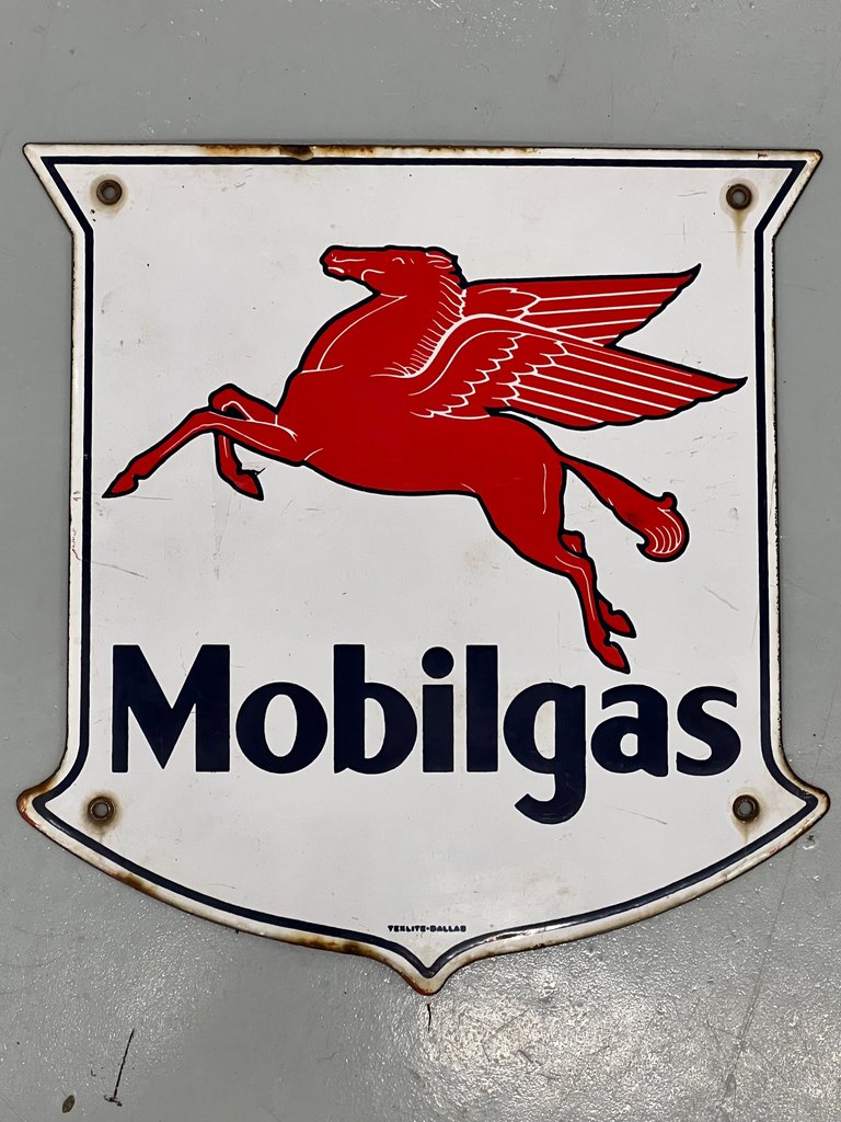 Original Mobil pump porcelain flying horse Pegasus sign