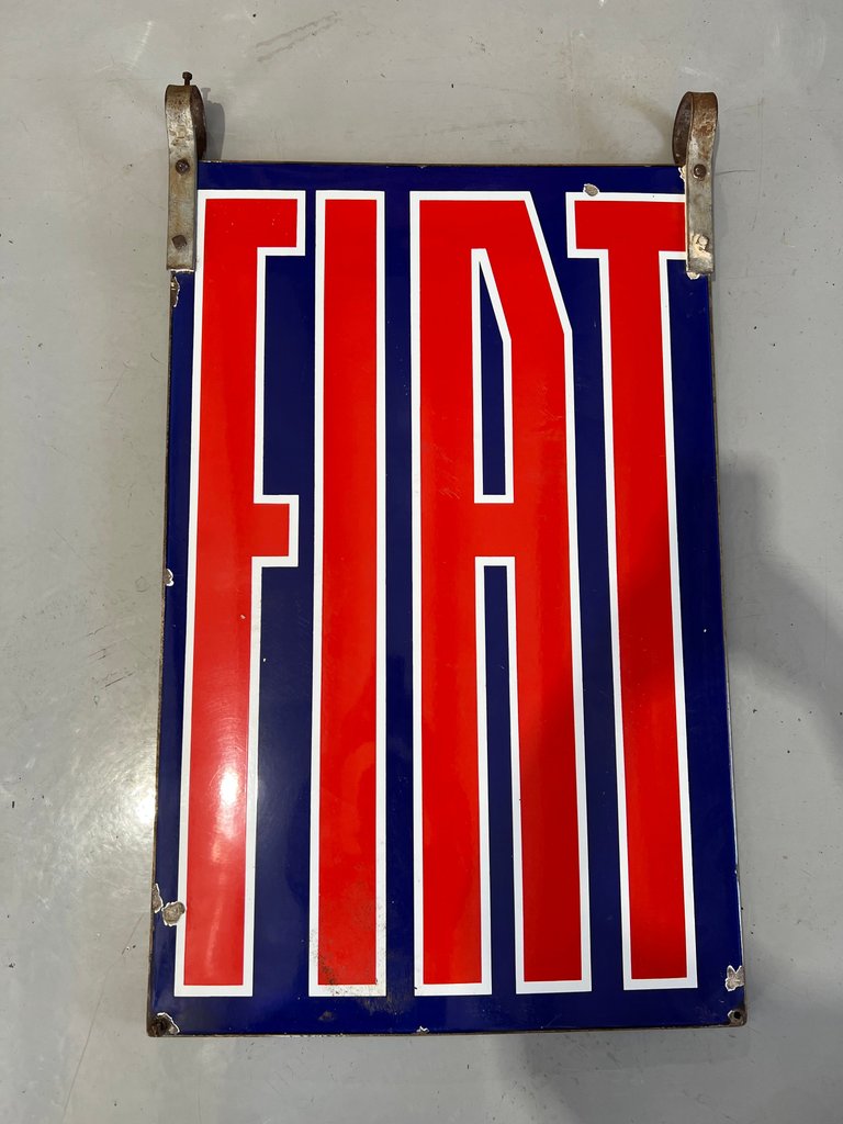 Fiat Hanging Porcelain Sign