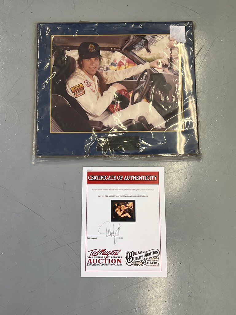 Original autographed Ted Nugent racing photo