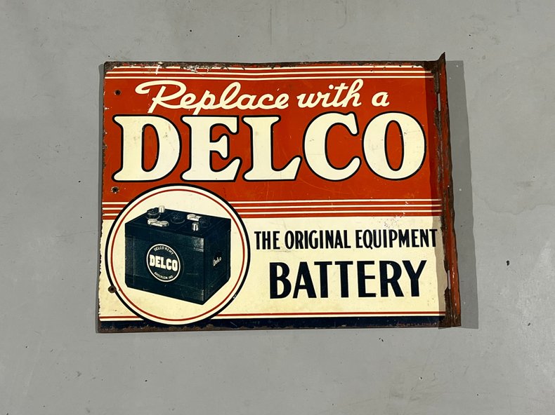 Nice original Delco Battery sign
