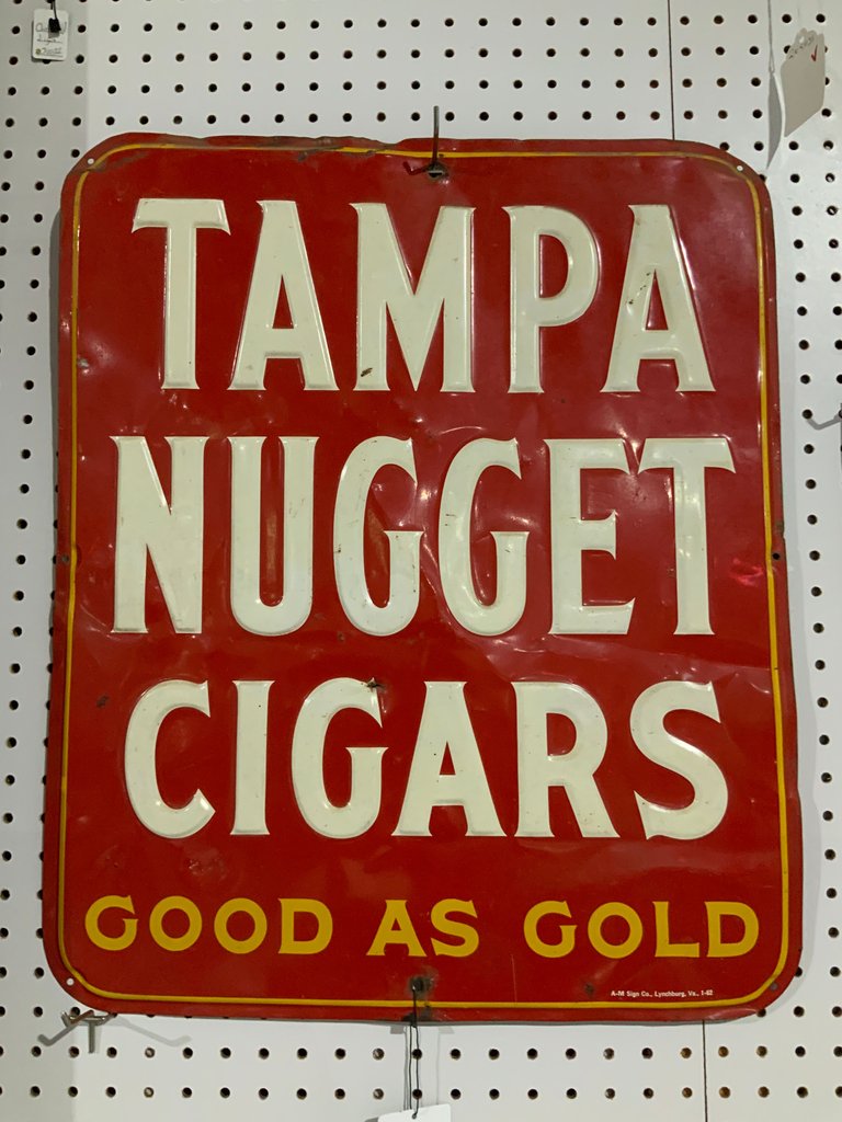 Tampa Nugget Cigars Good As Gold Tin Sign