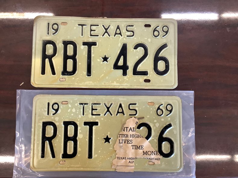 Vintage NOS 1969 TX License Plates RBT 426
