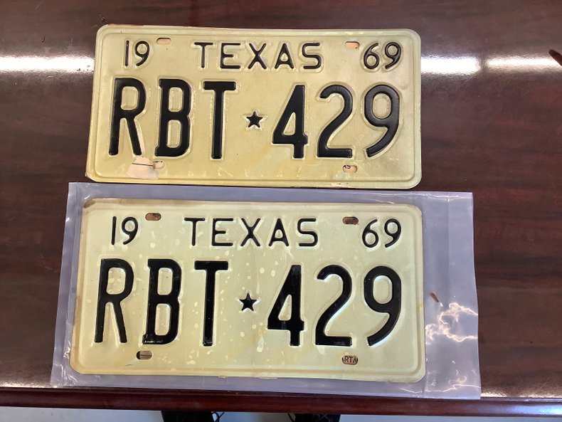 Vintage NOS Unissued 1969 TX License Plates RPT 429