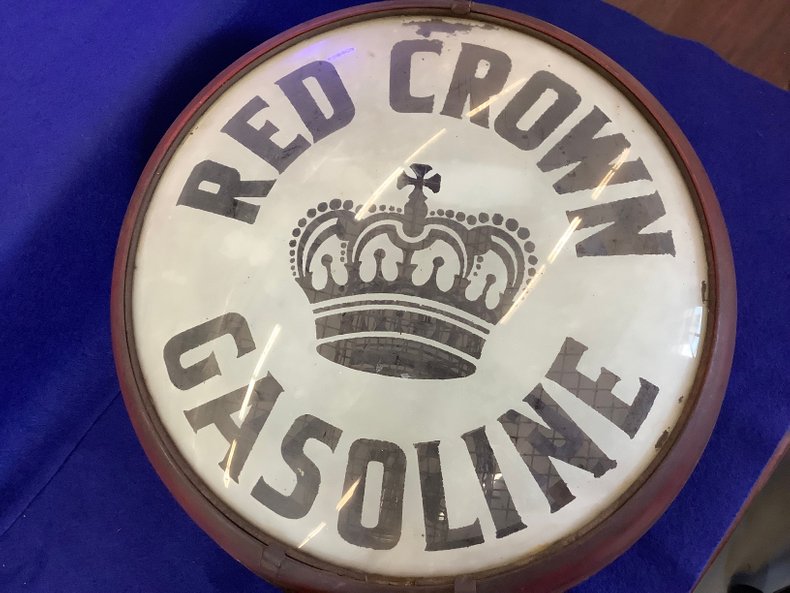 Vintage Original  Red Crown Gasoline Pump Globe unrestored