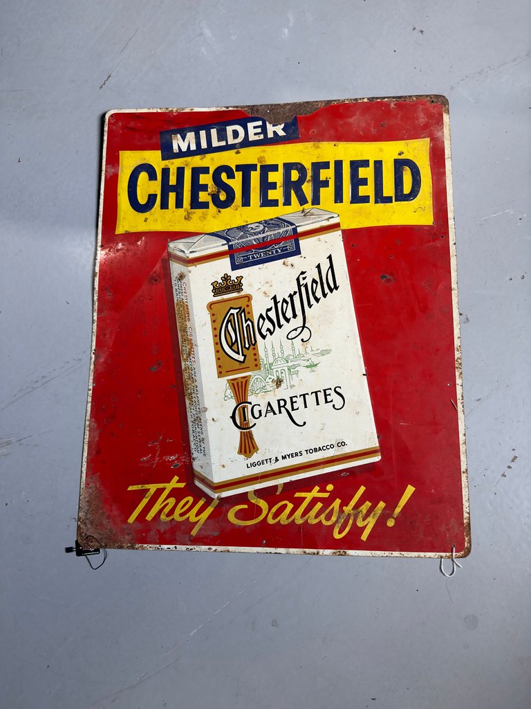 Vintage Chesterfield Tabacco Sign
