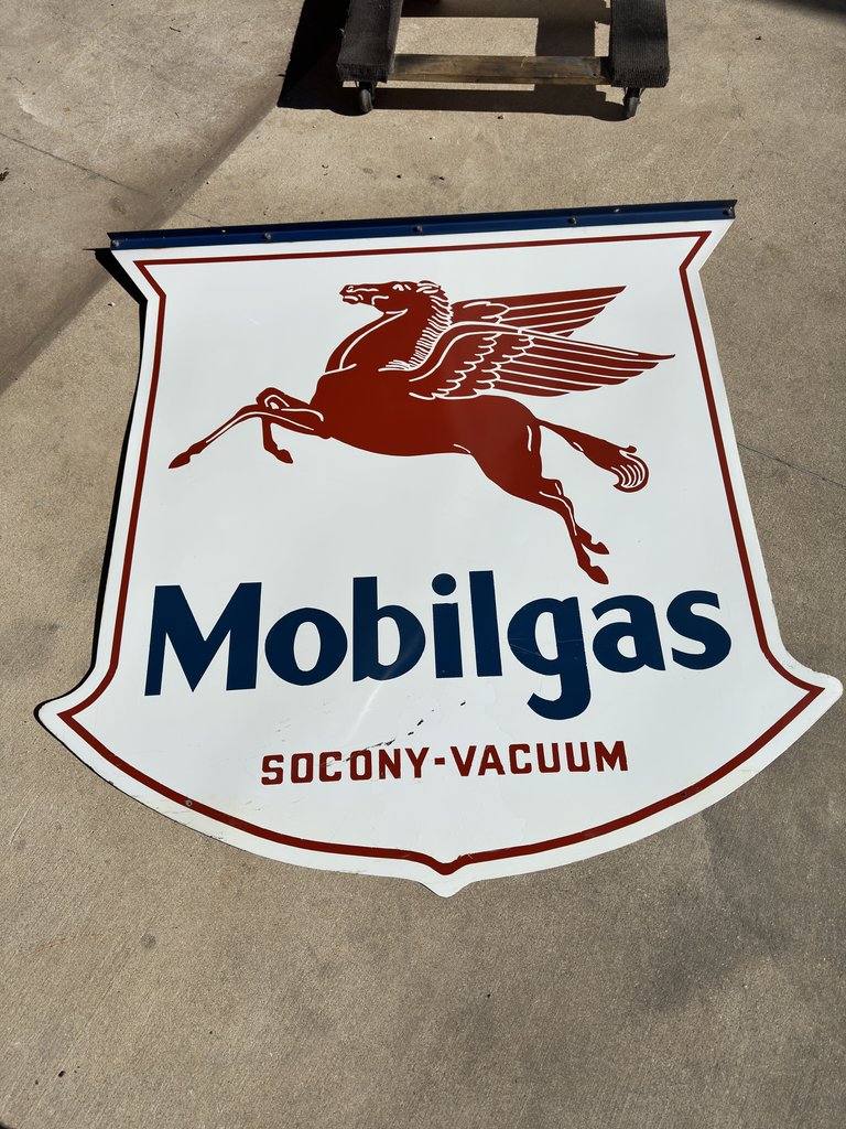Mobil Pegasus Double Sided Porcelain Sign