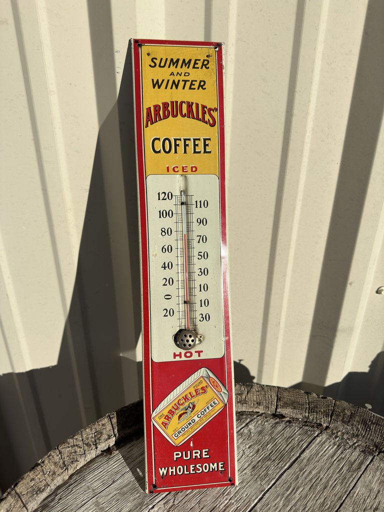 Original Arbuckles Coffee Advertising Thermometer