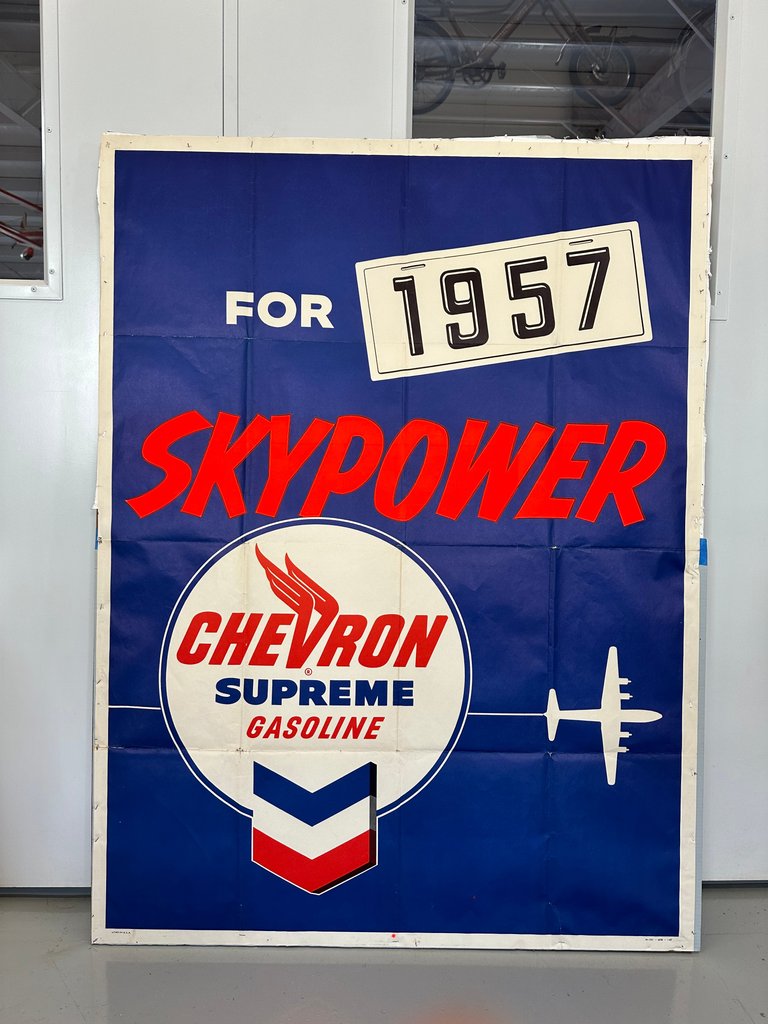 Rare 1957 Chevron Dealer Skypower  Poster