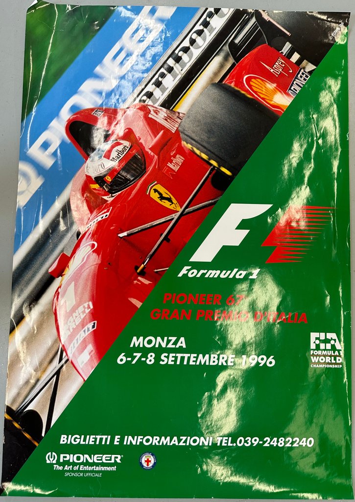 1996 Pioneer Formula One Italian Monza Grand Prix Original Poster