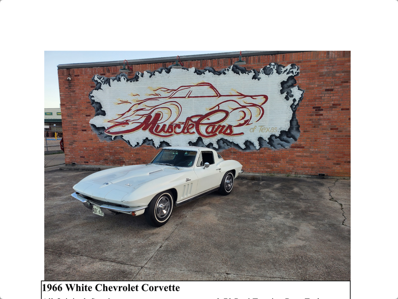 1966 Chevrolet Corvette 427 390 hp 4 spd Factory AC Survivor 