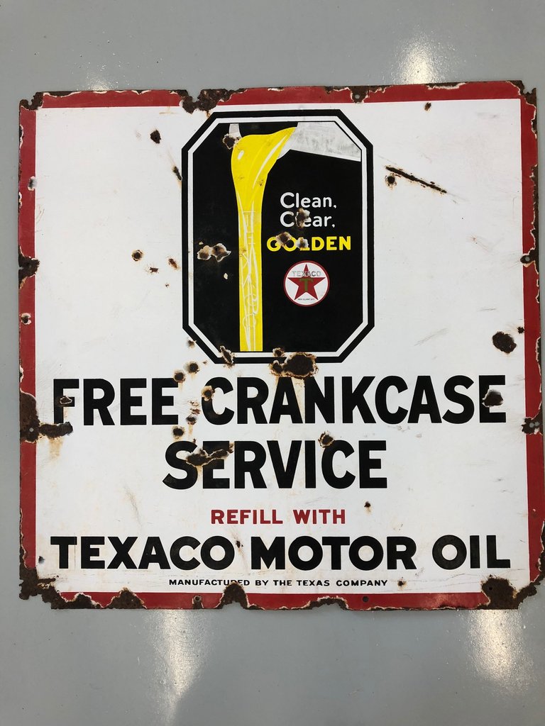 Texaco Free Crankcase Service Sign