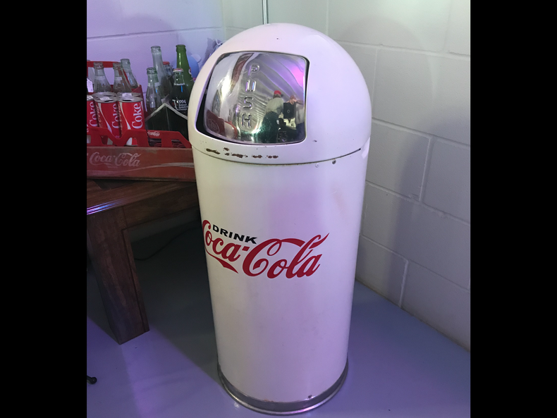 Coke trash can