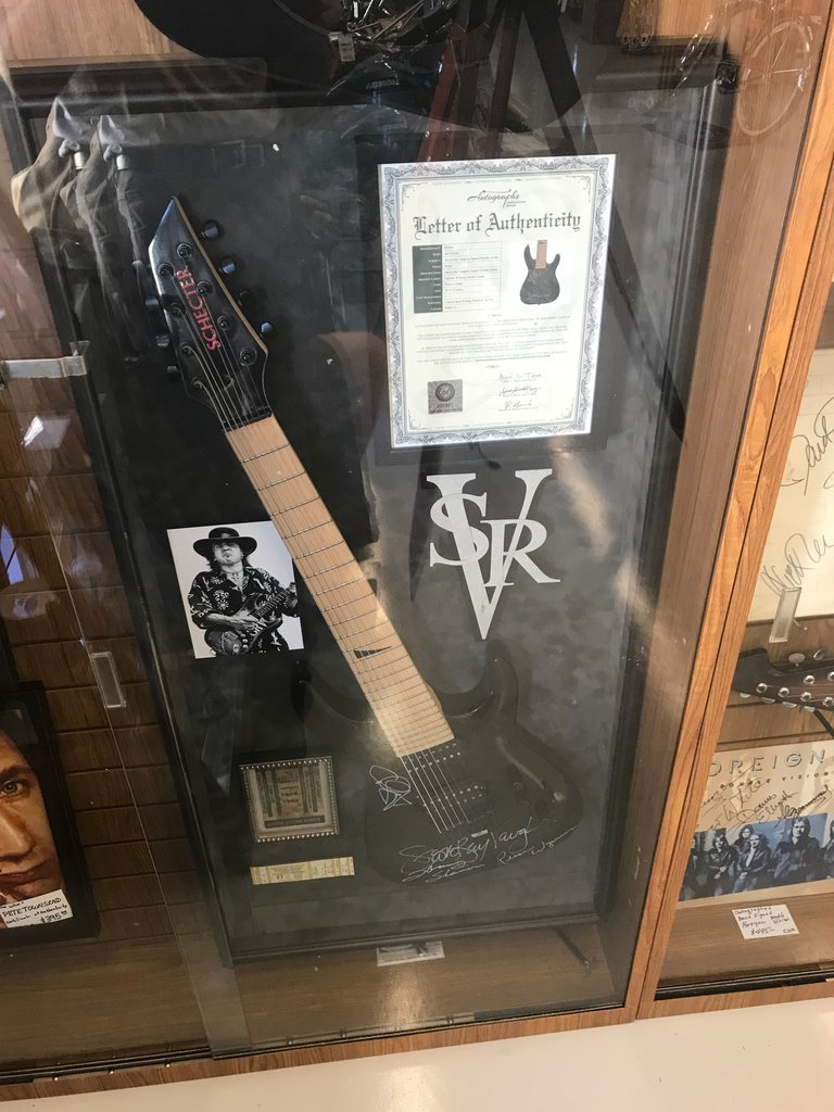STEVIE RAY VAUGHAN & DOUBLE TROUBLE AUTOGRAPHED GUITAR WITH C.O.A.
