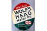 RARE 1940 ORIGINAL DOUBLE SIDED OVAL WOLF'S HEAD OIL