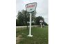 18ft Powder-Coated pole with original porcelain 1961 Sinclair sign