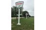 18ft Powder-Coated pole with original porcelain 1961 Sinclair sign