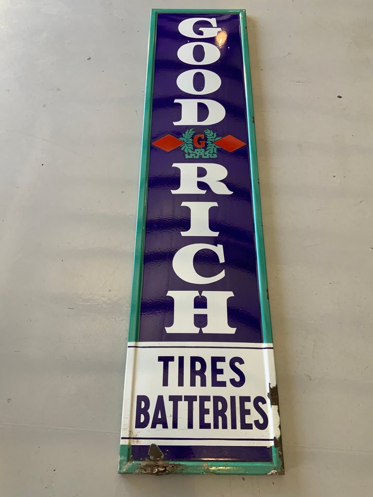 Porcelain Goodrich Tires Batteries Sign