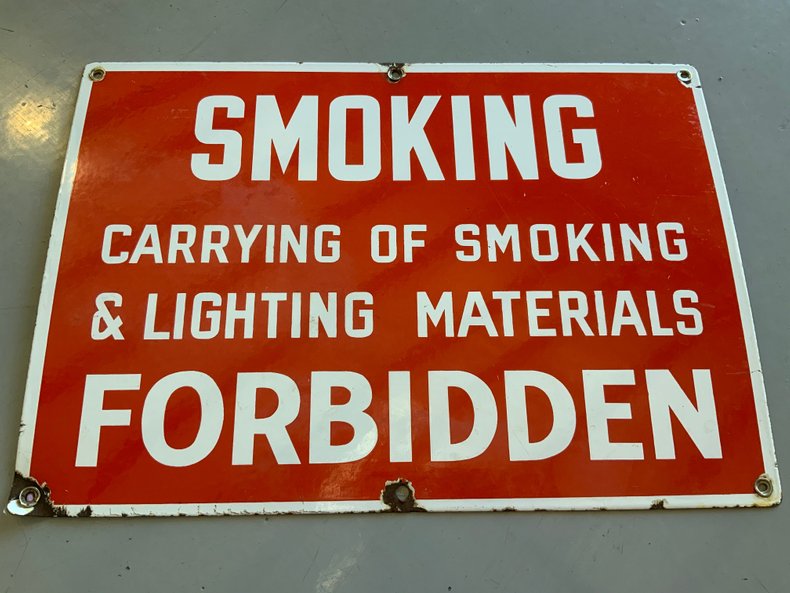 Porcelain Smoking Forbidden Sign