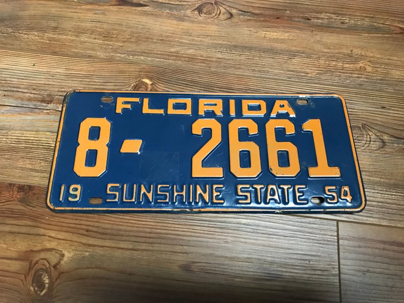 ORIGINAL 1954 FLORIDA LICENSE PLATE GOOD SHAPE