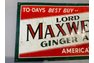 ORIGINAL LORD MAXWELL GINGER-ALE ADVERTISING SIGN