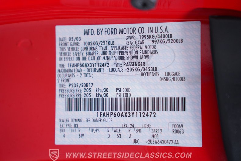 For Sale 2003 Ford Thunderbird Stock# 9351-ATL Fullscreen Grid Image 68