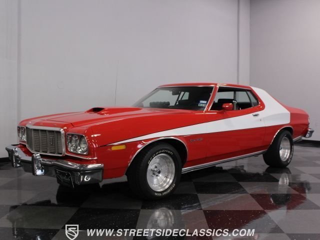 1976 Ford Gran Torino Red with White Stripe (Weathered Version