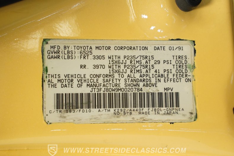 For Sale 1991 Toyota Land Cruiser Stock# 10424-CHA Fullscreen Grid Image 83