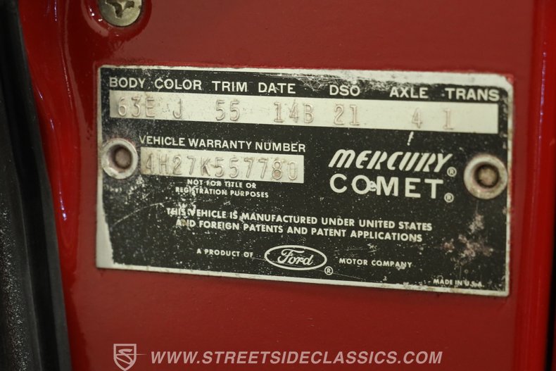 For Sale 1964 Mercury Comet Stock# 5926-TPA Fullscreen Grid Image 67