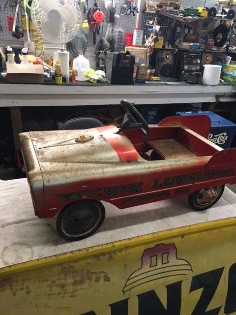 Collectible item fire truck pedal car