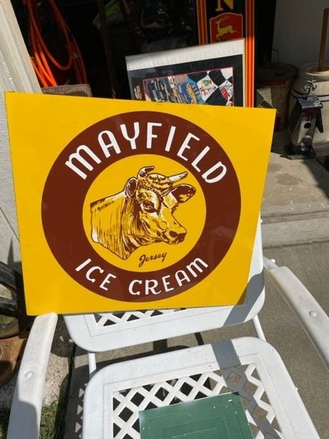 Auction  Collectible Item Mayfield Ice Cream Sign
