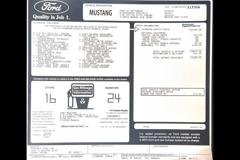 1987 Ford Mustang 105