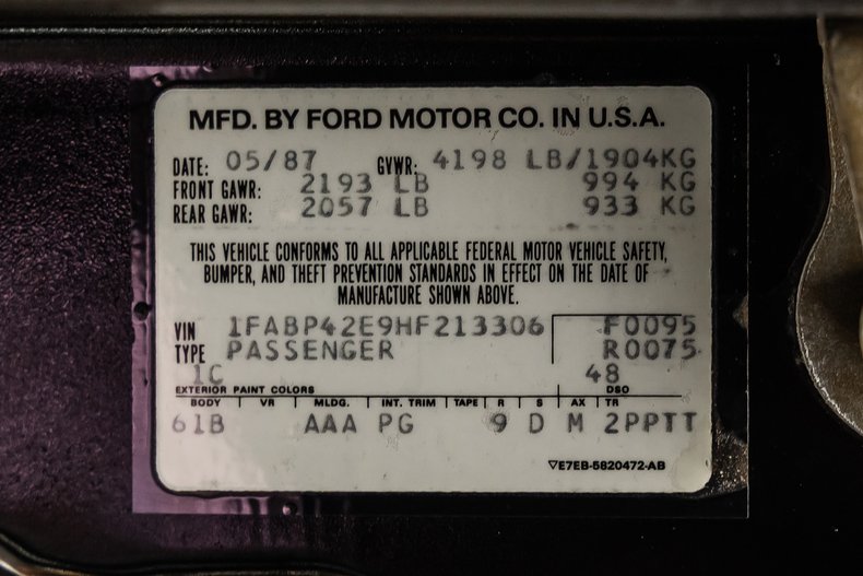 1987 Ford Mustang 102